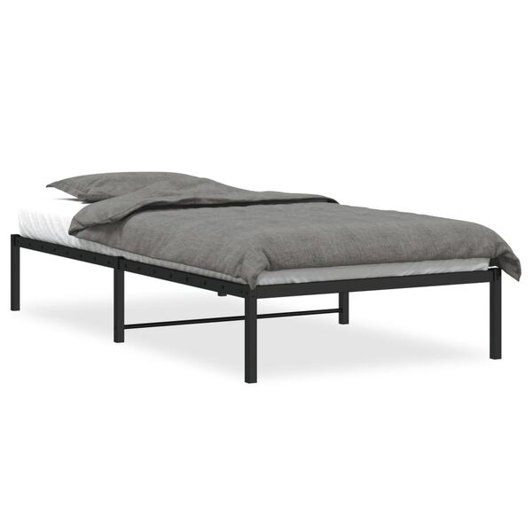 vidaXL Metal Bed Frame without Mattress Black 107x203cm