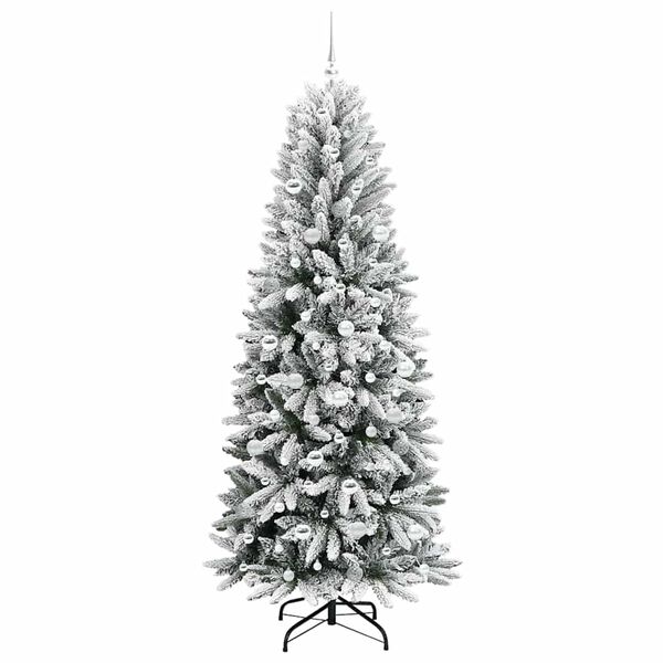 vidaXL Artificial Christmas Tree with 300 LEDs with Stand White 210 cm