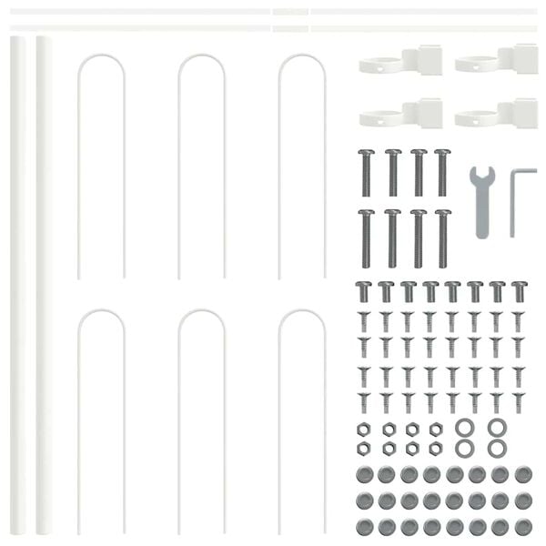 vidaXL Garden Fence 5 pcs White 8.5 x 0.6 m Powder-coated Steel