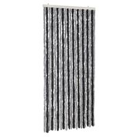 vidaXL Fly Curtain Grey and Black 56x185 cm Chenille