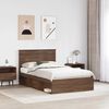 vidaXL Bed Frame with Headboard Brown Oak 120 x 200 cm Solid Pine Wood