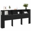 vidaXL Headboard Cabinet with Shelf Black Oak 220 x 18.5 x 102.5 cm