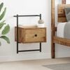vidaXL Bedside Cabinet Old Wood 35 x 30 x 51 cm Engineered Wood