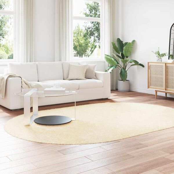 vidaXL Shaggy Rug High Pile NAVARRA Cream 300x200 cm Polyester