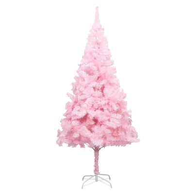 vidaXL Artificial Pre-lit Christmas Tree with Stand Pink 180 cm PVC