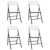 vidaXL Folding Garden Chairs 4 pcs HDPE White