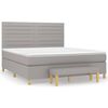 vidaXL Box Spring Bed with Mattress Light Grey 160x200 cm Fabric