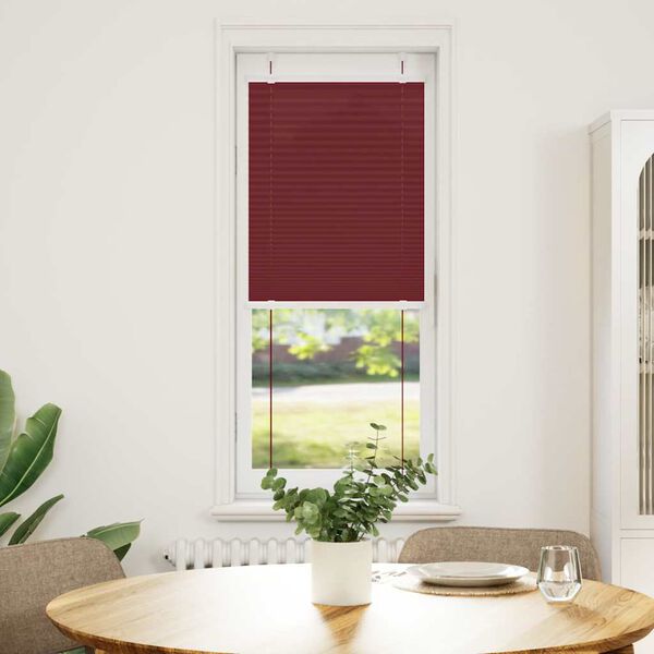vidaXL Pleated Blind Bordeaux Red 45x150 cm Fabric Width 44.4 cm Polyester