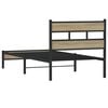 vidaXL Bed Frame without Mattress Sonoma Oak 90x190 cm Single Engineered Wood