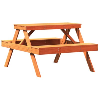 vidaXL Picnic Table Wax Brown 105x134x75 cm Solid Wood Pine