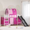 vidaXL Kids'Loft Bed Frame White and Pink 90 x 190 cm Metal