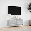 vidaXL TV Wall Cabinet with LED Lights Grey Sonoma 100x31x35 cm