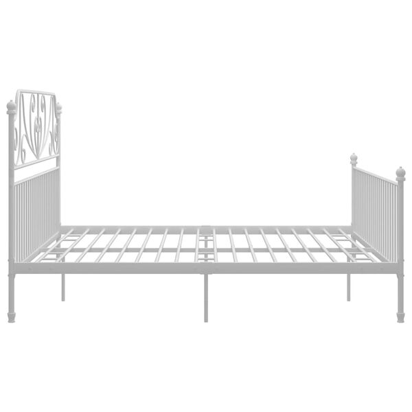 vidaXL Bed Frame without Mattress White Metal 200x200 cm
