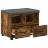 vidaXL Hall Bench with Cushion with Drawer Smoked Oak 60 x 38 x 46 cm