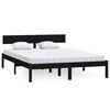 vidaXL Bed Frame without Mattress Black Solid Wood 160x200 cm