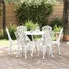 vidaXL Garden Dining Set 7 pcs White Aluminium