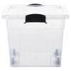 vidaXL Storage Boxes with Wheels & Lids 2 pcs Transparent 40 L