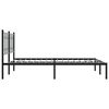 vidaXL Metal Bed Frame without Mattress with Headboard Black 160x200cm