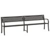 vidaXL Twin Garden Bench 246 cm Black Steel