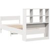 vidaXL Bookcase Bed without Mattress White 90x190 cm Small Single Solid Wood Pine