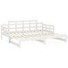 vidaXL Pull-out Day Bed without Mattress White Solid Wood Pine 2x cm