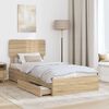 vidaXL Storage Bed with Drawer Sonoma Oak 75 x 190 cm Engineered Wood