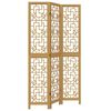 vidaXL Room Divider 3 Panels Brown Solid Wood Paulownia