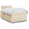 vidaXL Box Spring Bed with Mattress Cream 120x200 cm Fabric