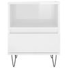 vidaXL Bedside Cabinet High Gloss White 40x35x50 cm Engineered Wood