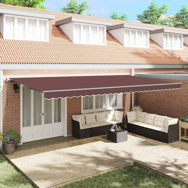 vidaXL Automatic Retractable Awning Brown 600x300 cm
