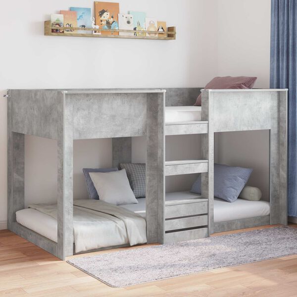 vidaXL Floor Bed Frame Concrete Grey 80 x 200 cm Engineered Wood