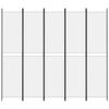 vidaXL 5-Panel Room Divider White 250x220 cm Fabric
