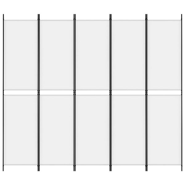 vidaXL 5-Panel Room Divider White 250x220 cm Fabric