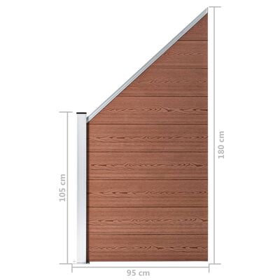 vidaXL Fence Panel WPC 95x(105-180) cm Brown