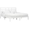 vidaXL Bed Frame without Mattress White Solid Wood 180x200 cm Super King