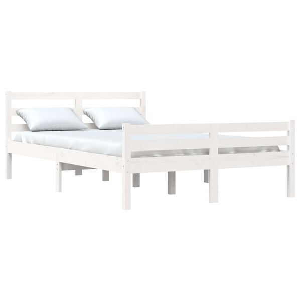 vidaXL Bed Frame without Mattress White Solid Wood 160x200 cm