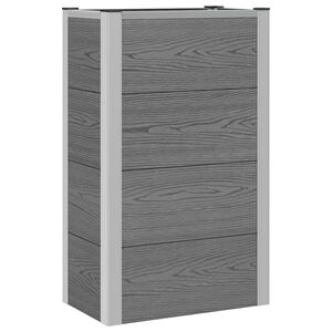 vidaXL Garden Raised Bed Grey 50 x 30 x 22 cm WPC and Aluminium