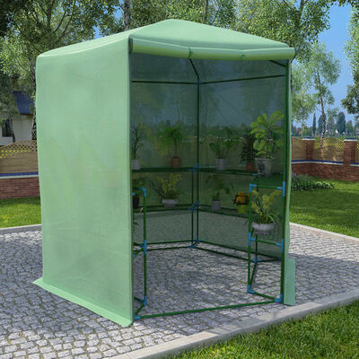 vidaXL Greenhouse with Shelves Steel 227x223 cm