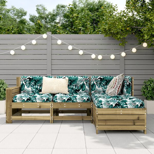 vidaXL 4 Piece Garden Sofa Set Impregnated Wood Pine