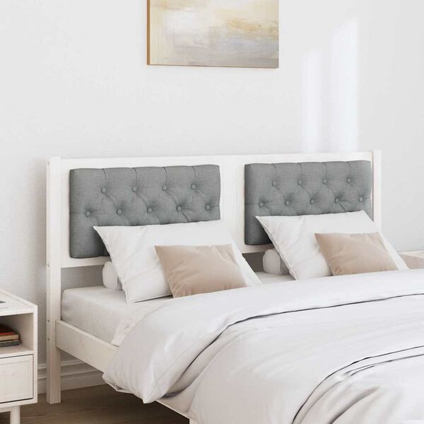 vidaXL Headboard Other White and light grey 140 cm Solid pine wood