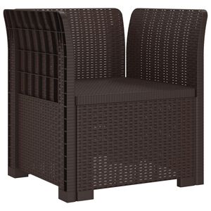 vidaXL 1-Seater Armchair Rattan Look PP Brown