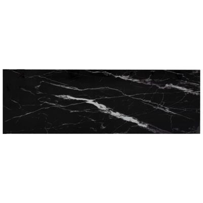vidaXL Shelf Black Marble and Transparent 100x36x168 cm Tempered Glass