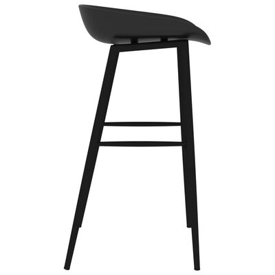 vidaXL Bar Chairs 2 pcs Black