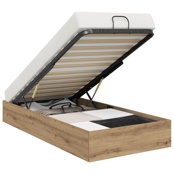 vidaXL Ottoman Bed Frame Artisan Oak 193 x 90 x 25 cm Engineered Wood