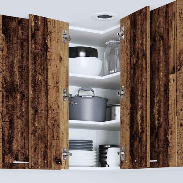 vidaXL Hanging Cabinet with Storage Old Wood and White 57 x 57 x 80 cm