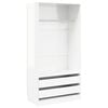 vidaXL Wardrobe High Gloss White 100x50x200 cm Engineered Wood