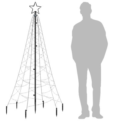 vidaXL Christmas Tree with Spike Warm White 200 LEDs 180 cm