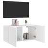 vidaXL TV Wall Cabinet with LED Lights White 80x35x41 cm