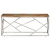 vidaXL Coffee Table Silver Stainless Steel and Solid Reclaimed Wood
