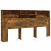 vidaXL Headboard Cabinet Smoked Oak 200x19x103.5 cm